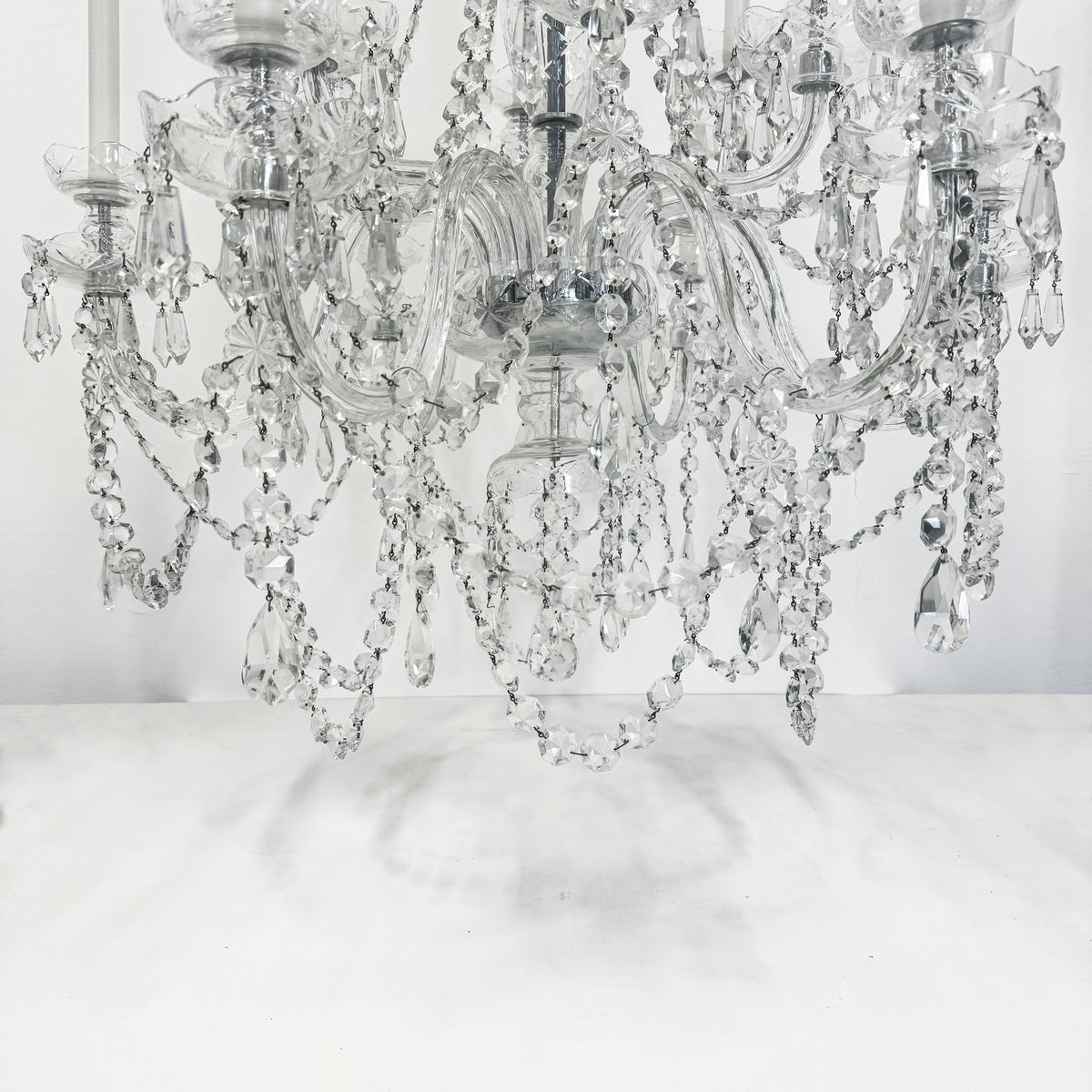 Large Reclaimed Crystal Chandelier | 12 Arm | The Architectural Forum