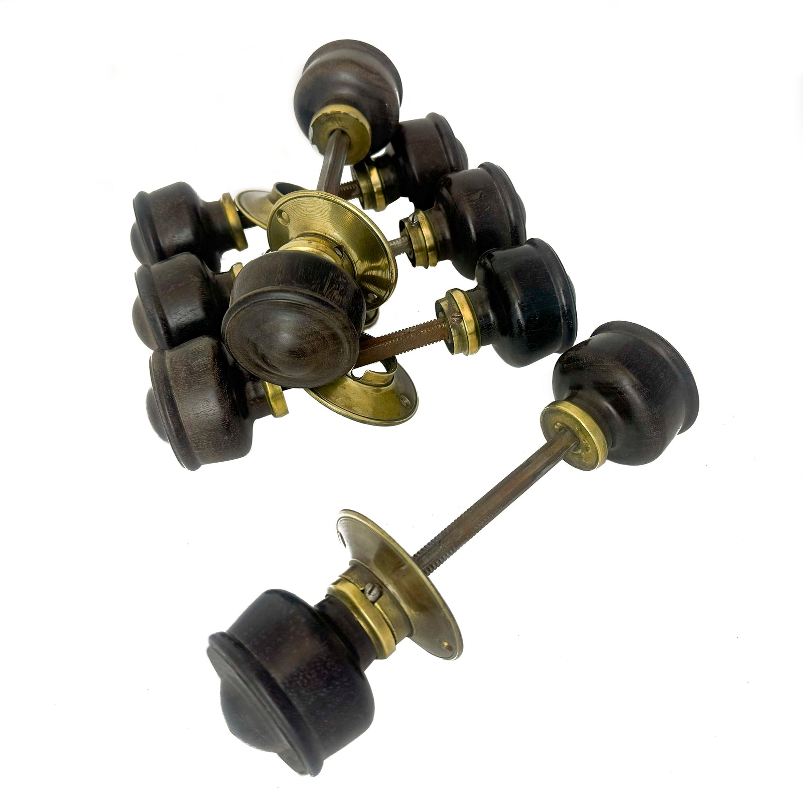 Antique Ebony Rimlock Door Knobs | 10 Pairs Available | The Architectural Forum