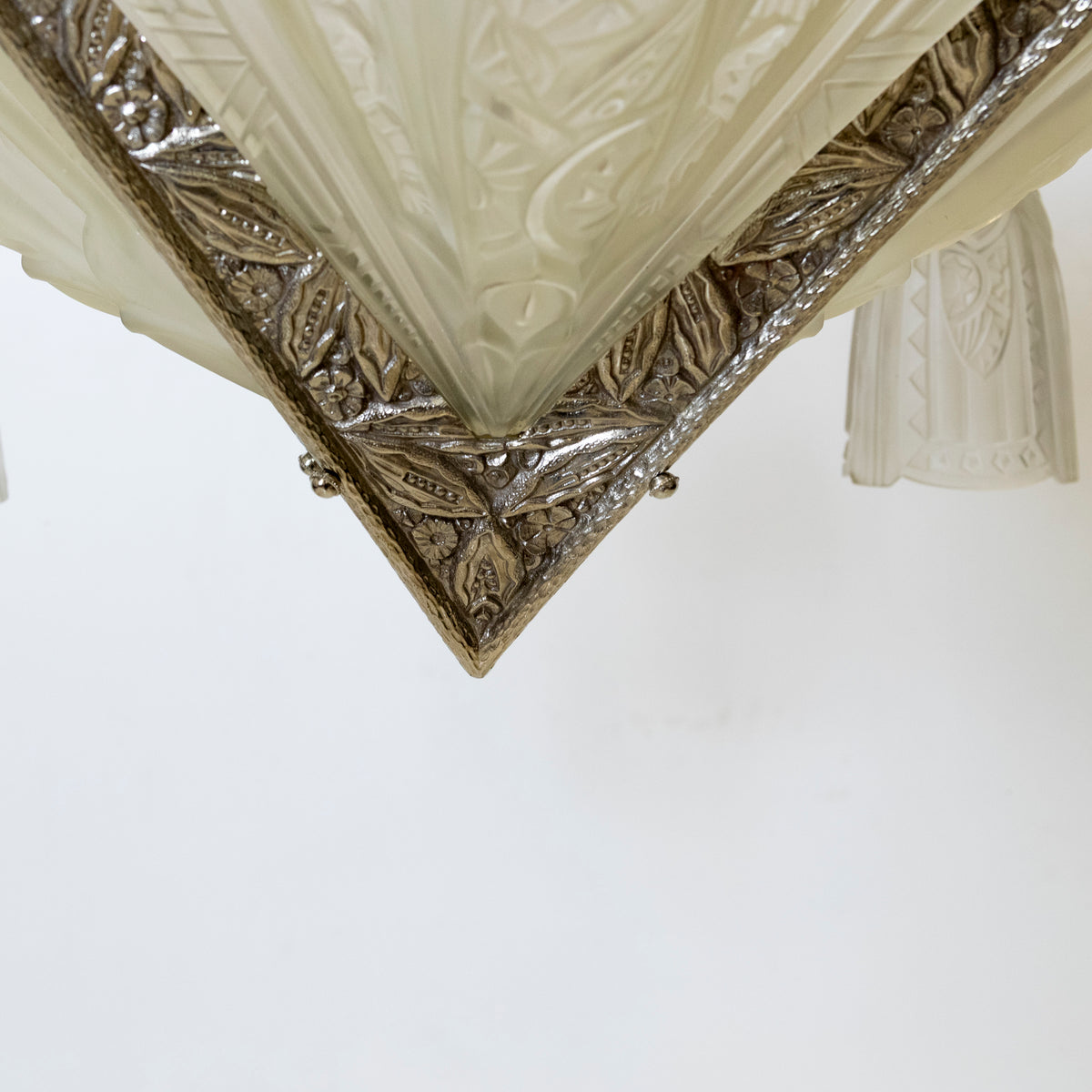 Antique French Art Deco Célestin Jamain Glass Chandelier | Frontisi | The Architectural Forum