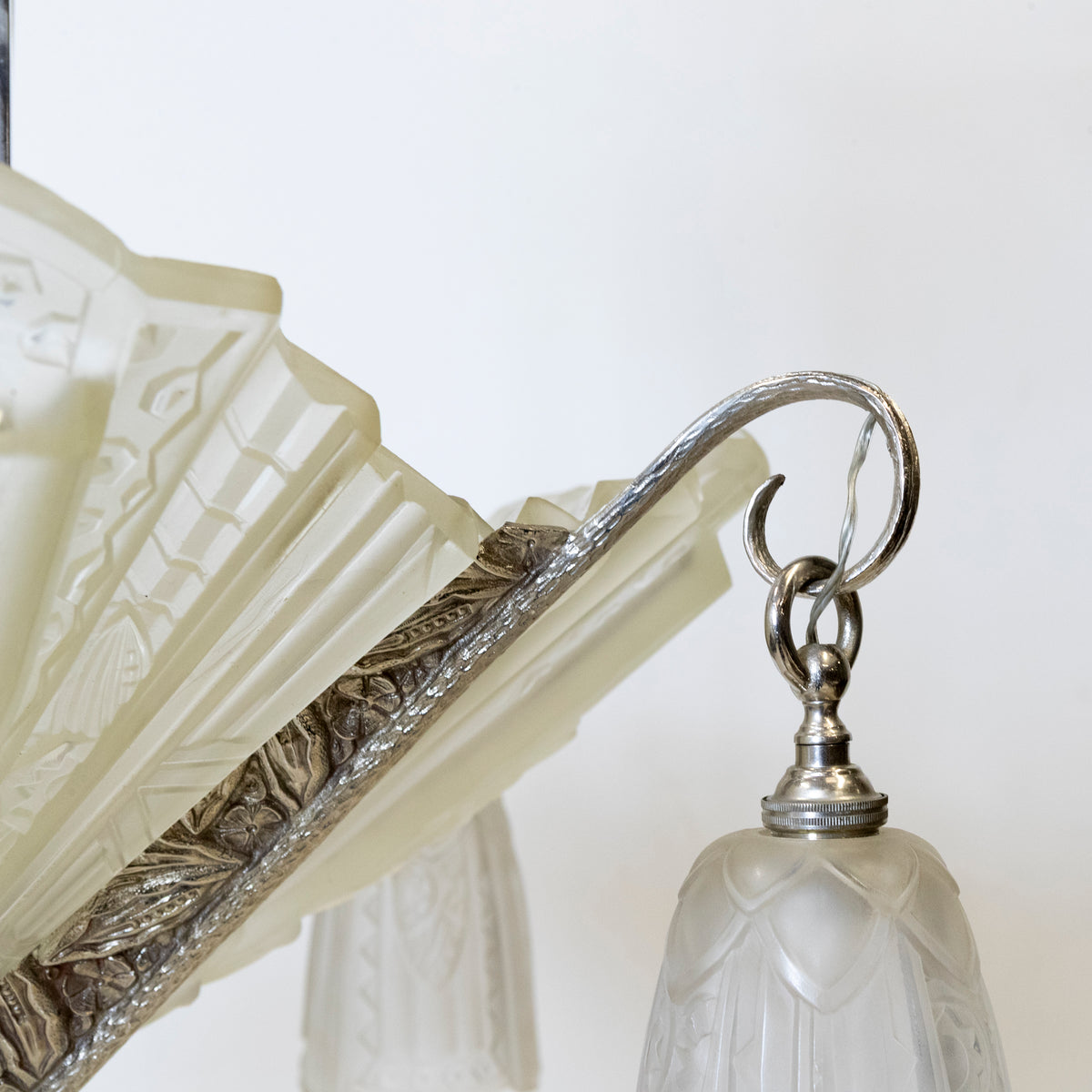 Antique French Art Deco Célestin Jamain Glass Chandelier | Frontisi | The Architectural Forum