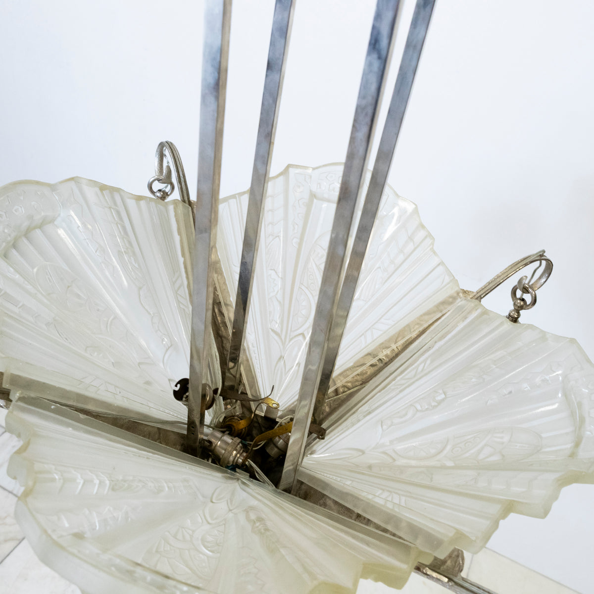 Antique French Art Deco Célestin Jamain Glass Chandelier | Frontisi | The Architectural Forum