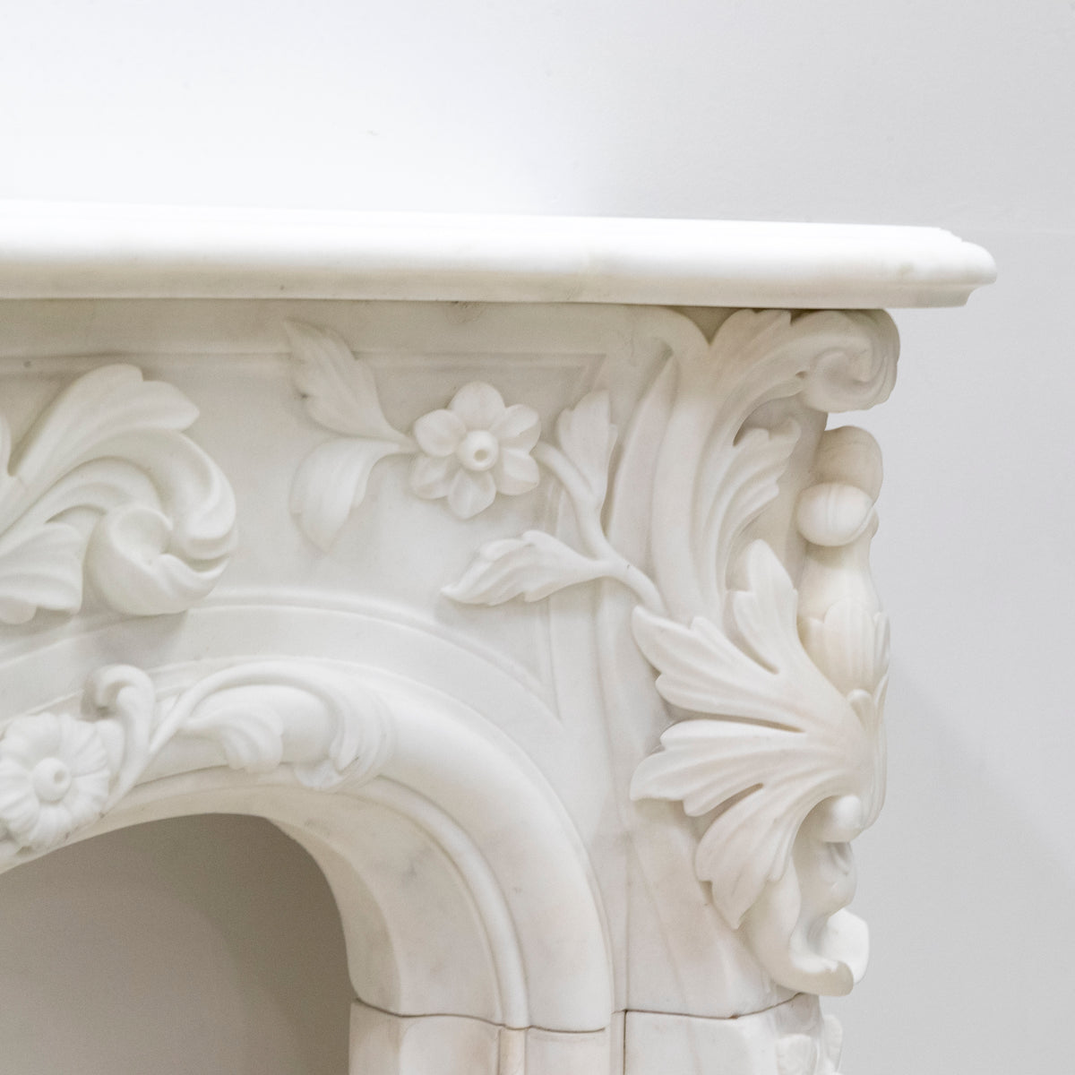 Ornate French Louis Style Statuary Marble Fireplace Surround | The Architectural Forum