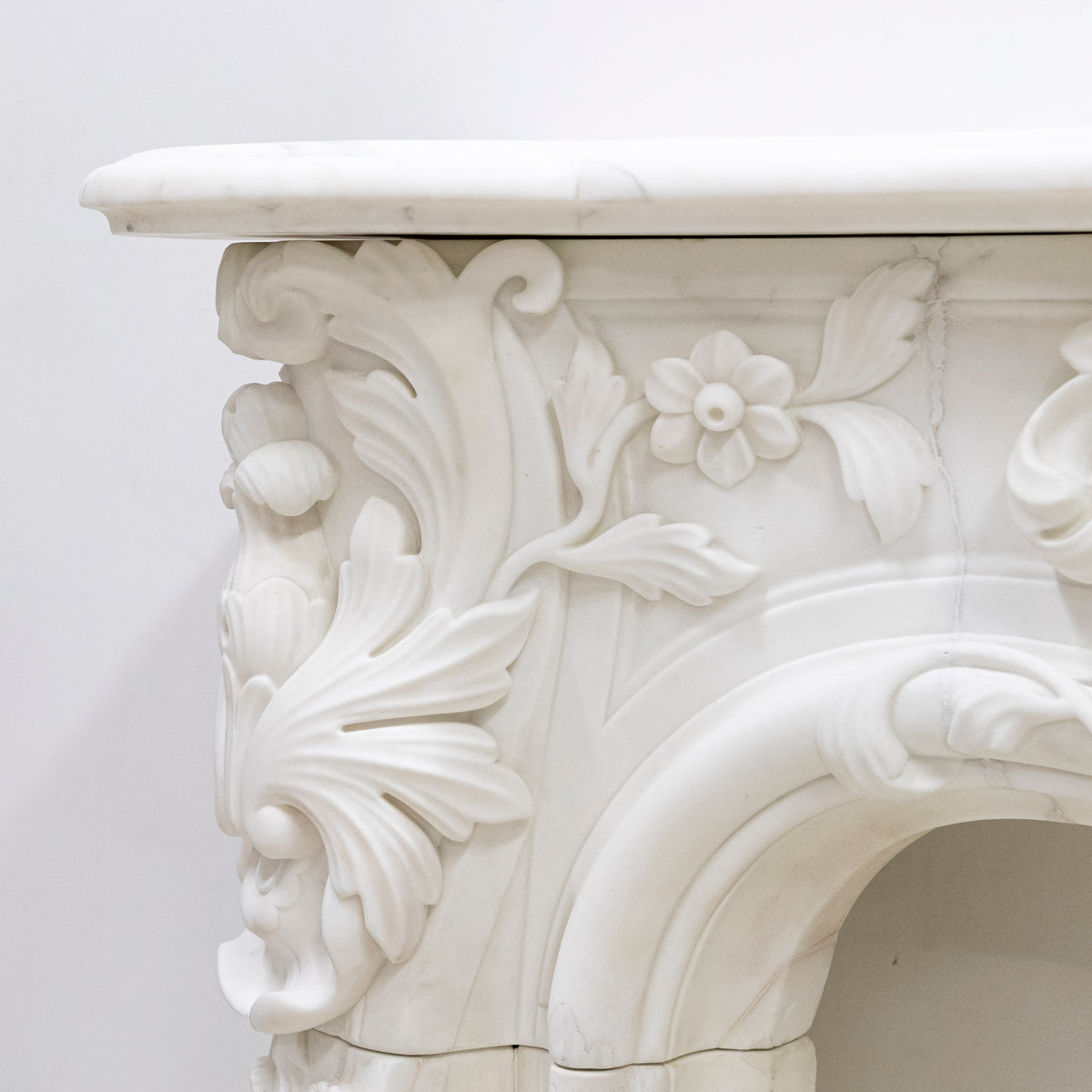 Ornate French Louis Style Statuary Marble Fireplace Surround | The Architectural Forum