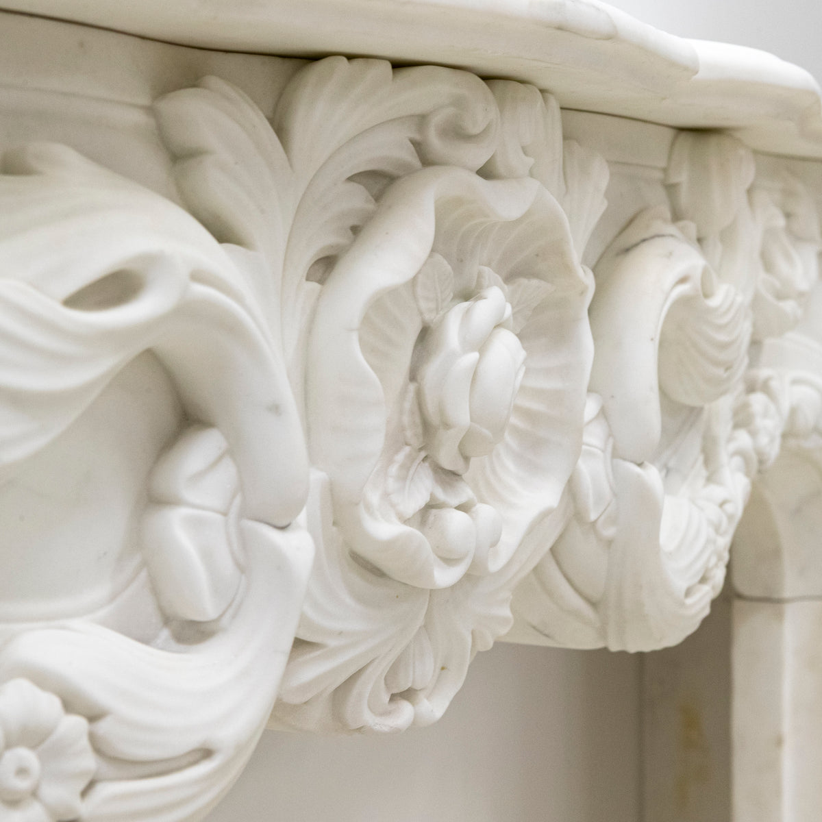 Ornate French Louis Style Statuary Marble Fireplace Surround | The Architectural Forum