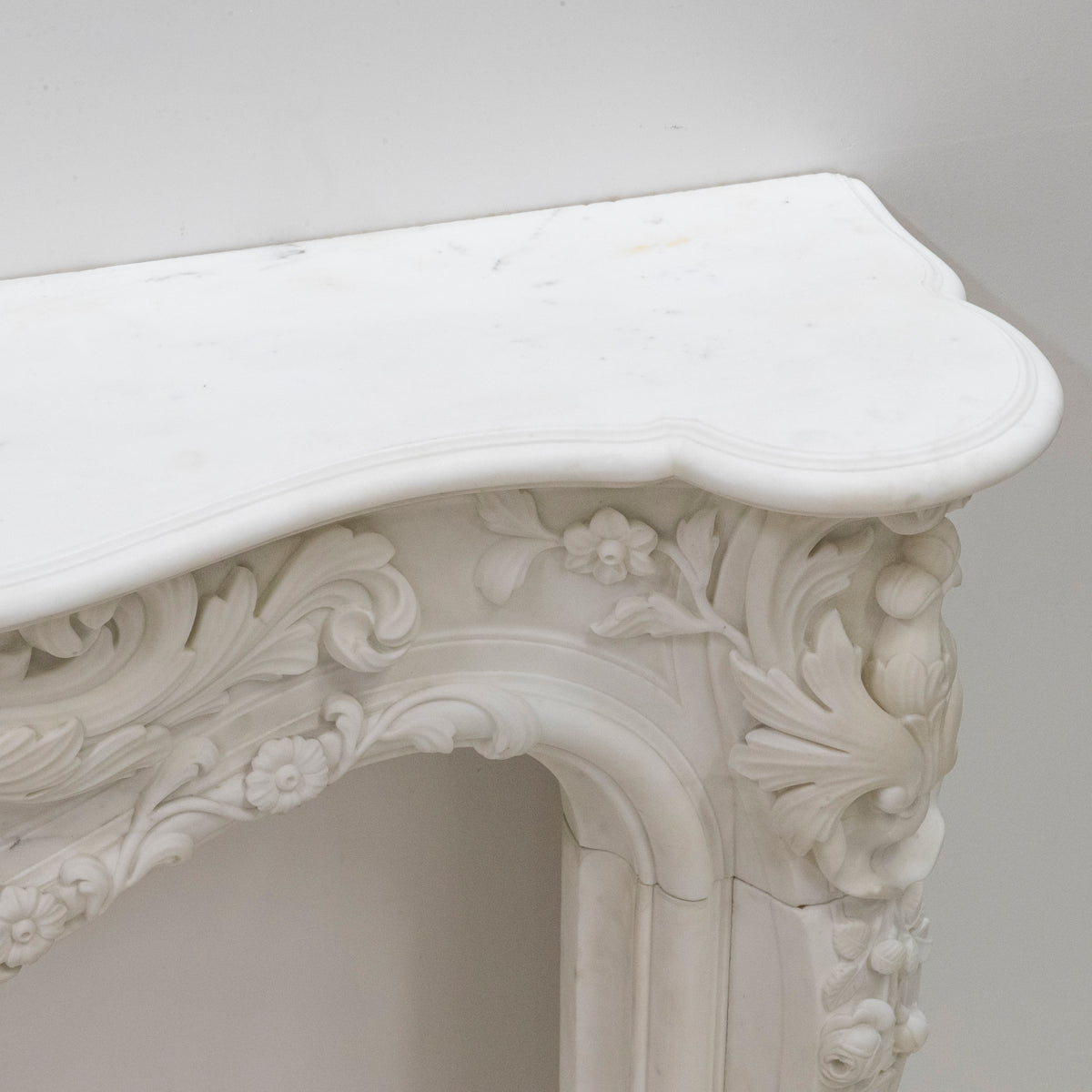Ornate French Louis Style Statuary Marble Fireplace Surround | The Architectural Forum