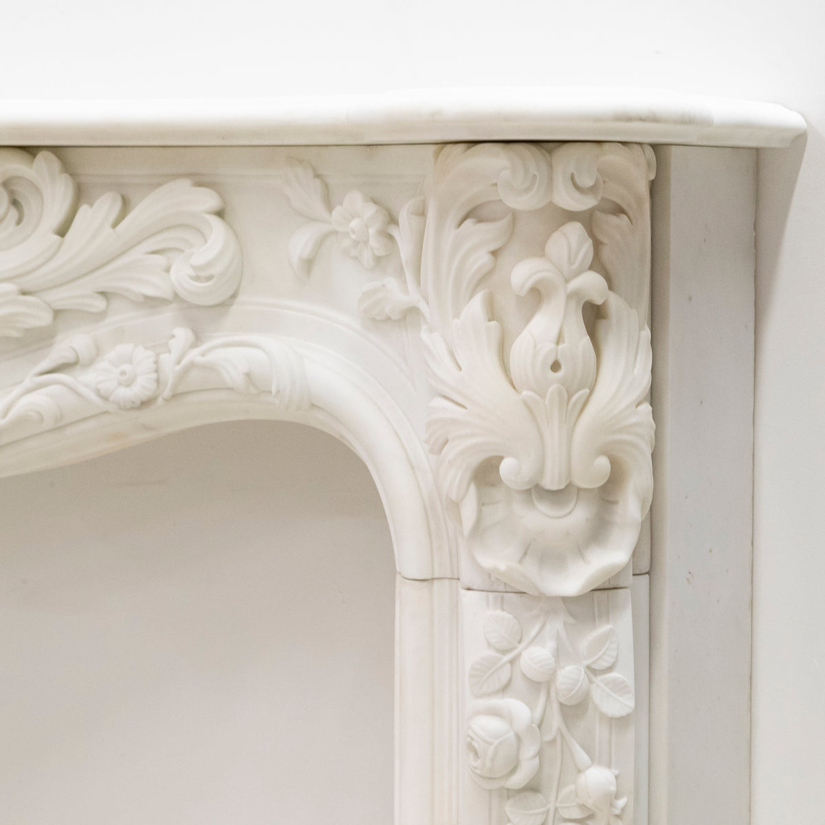 Ornate French Louis Style Statuary Marble Fireplace Surround | The Architectural Forum