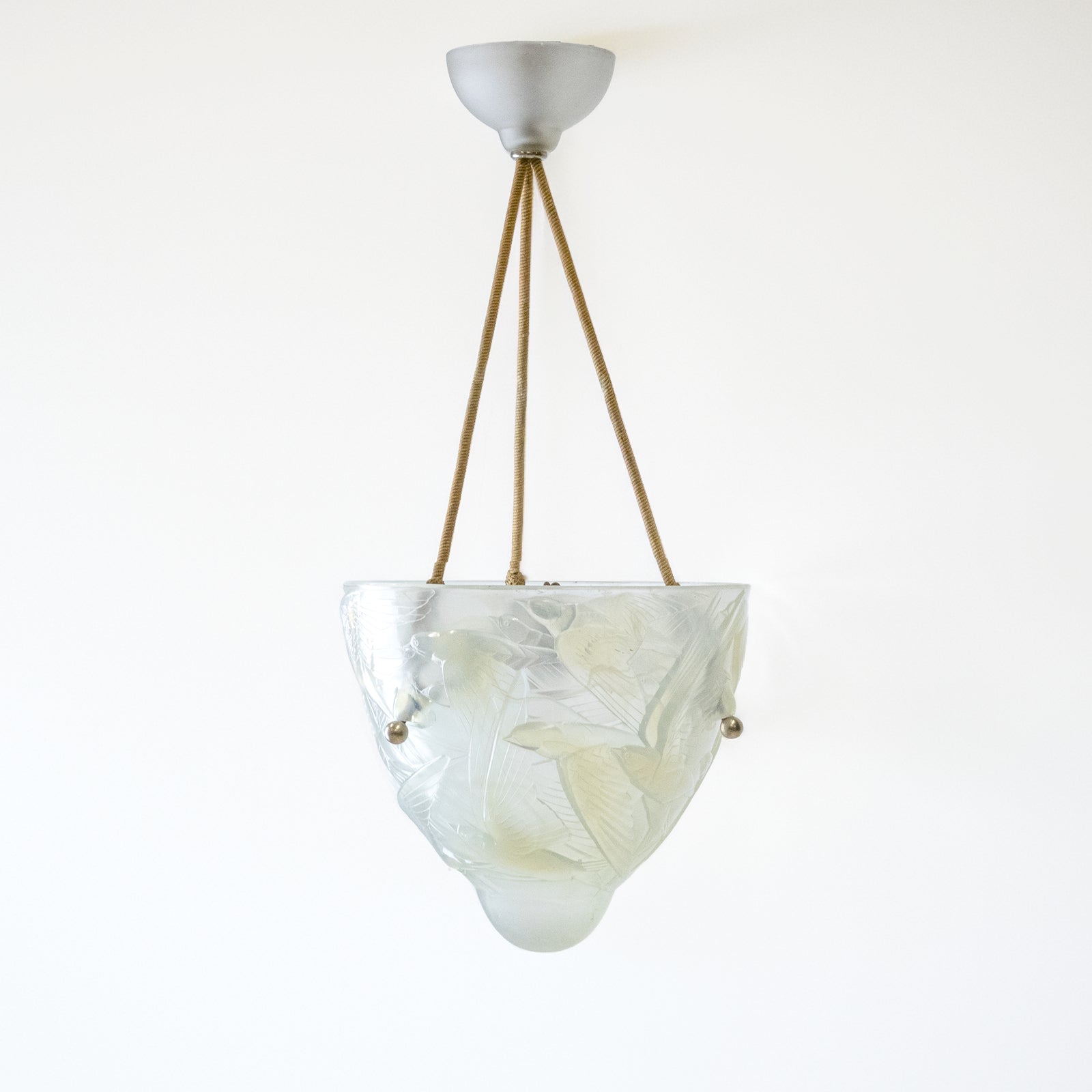 Antique Henri Dieupart Abstract Art Deco Bird Bowl Pendant Light | The Architectural Forum