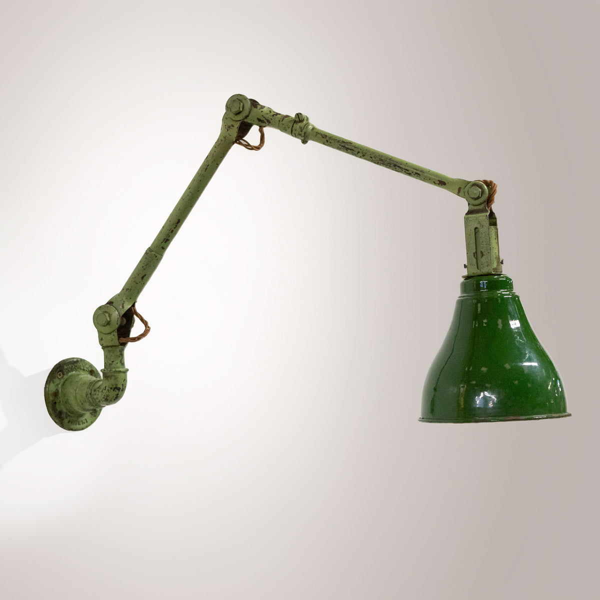 Vintage Industrial Dugdills Green Enamelled Light