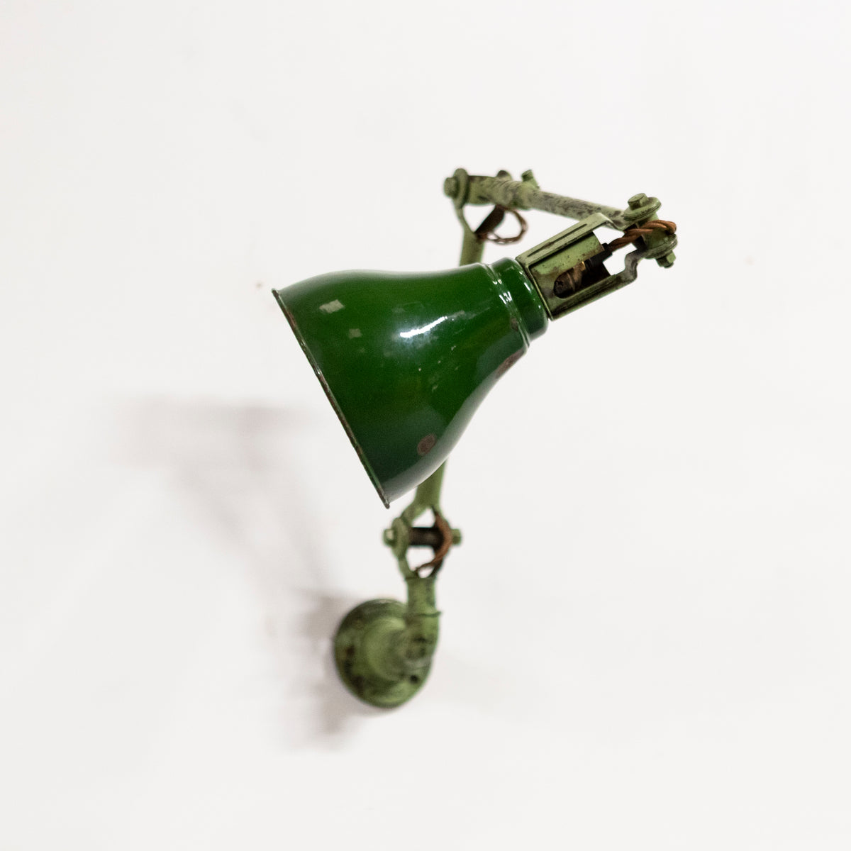 Vintage Industrial Dugdills Green Enamelled Light