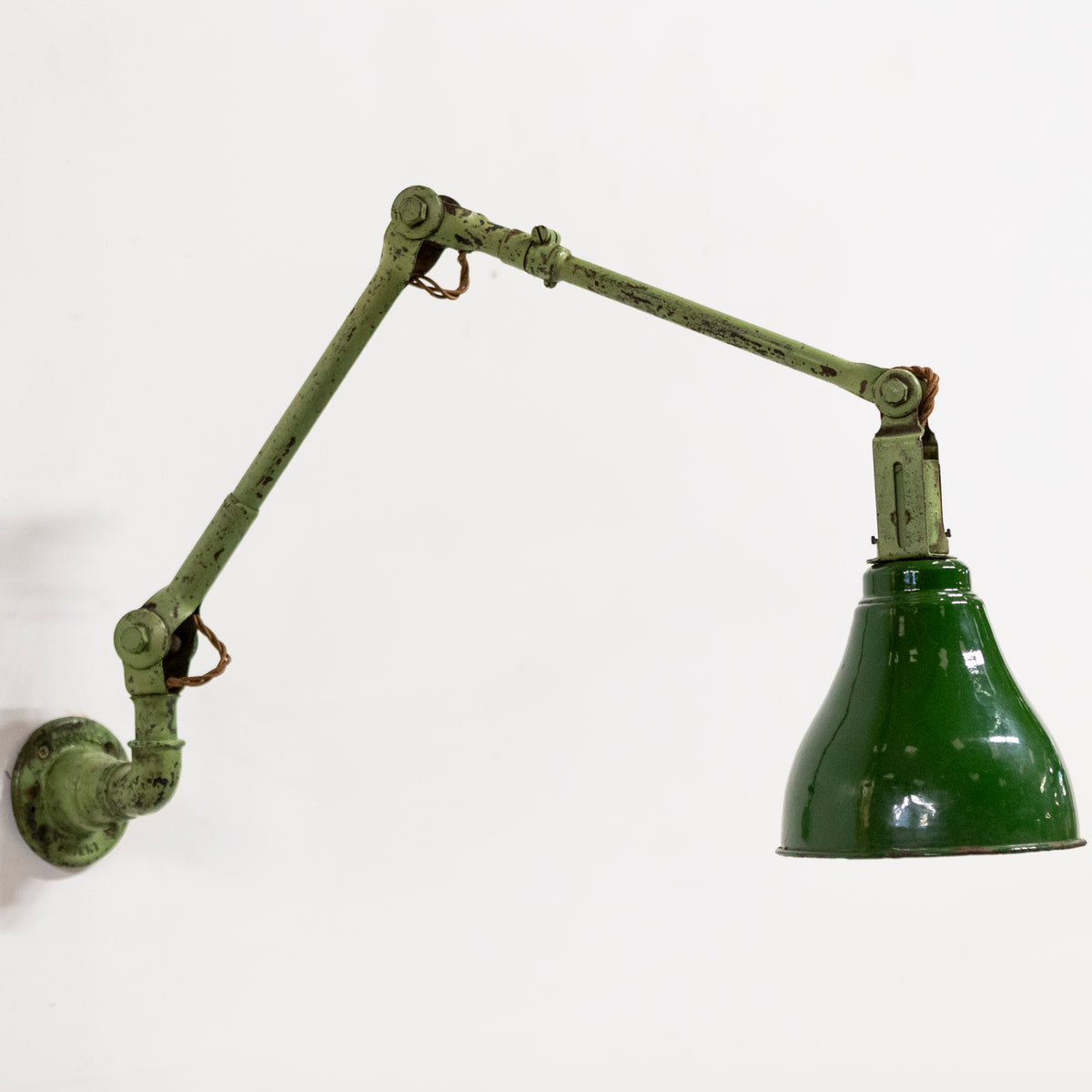 Vintage Industrial Dugdills Green Enamelled Light