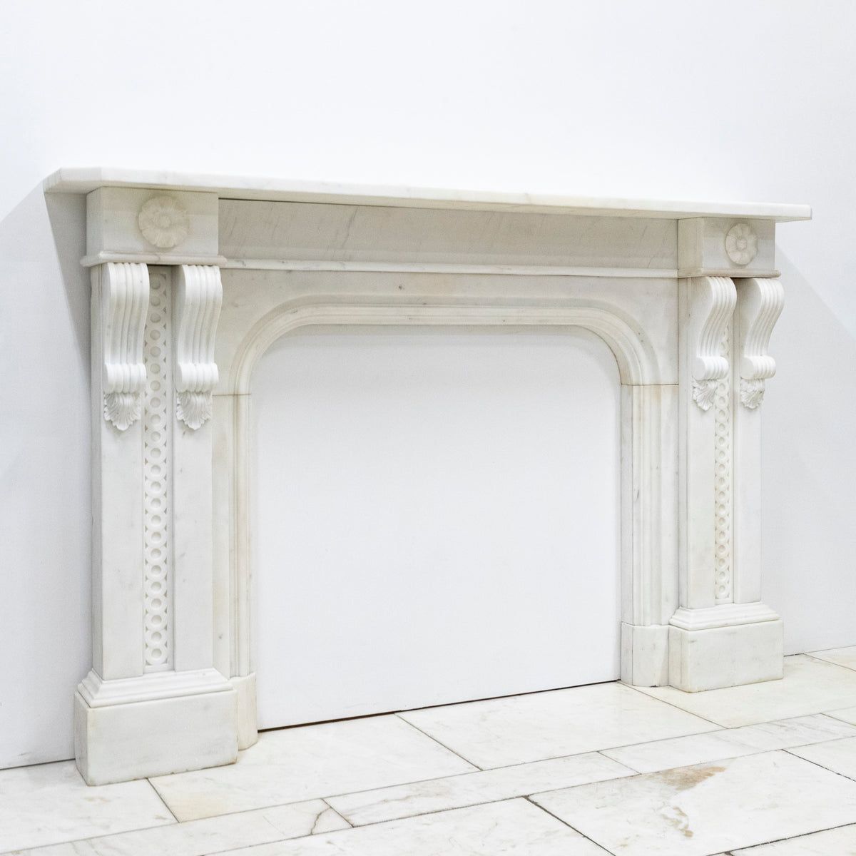 Large Antique Carrara Marble Fireplace Surround | The Architectural Forum