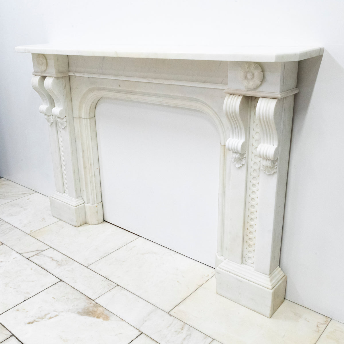 Large Antique Carrara Marble Fireplace Surround | The Architectural Forum