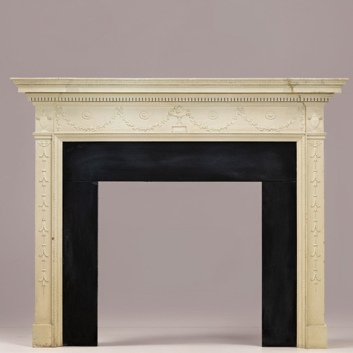 Reclaimed ornate Regency Style Wooden Surround with Slate Slips | The Architectural Forum