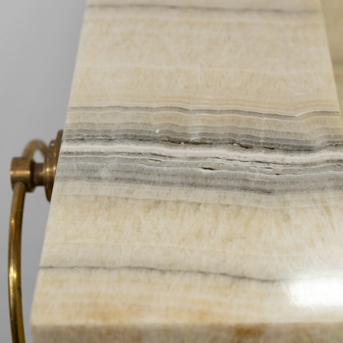 Impressive Onyx & Brass Bathroom Vanity Unit with Twin Basins