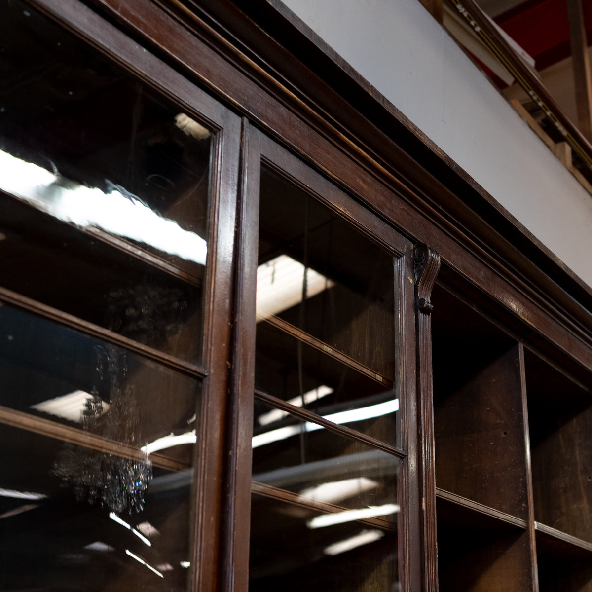 Monumental Victorian Glazed Oak Library Bookcase