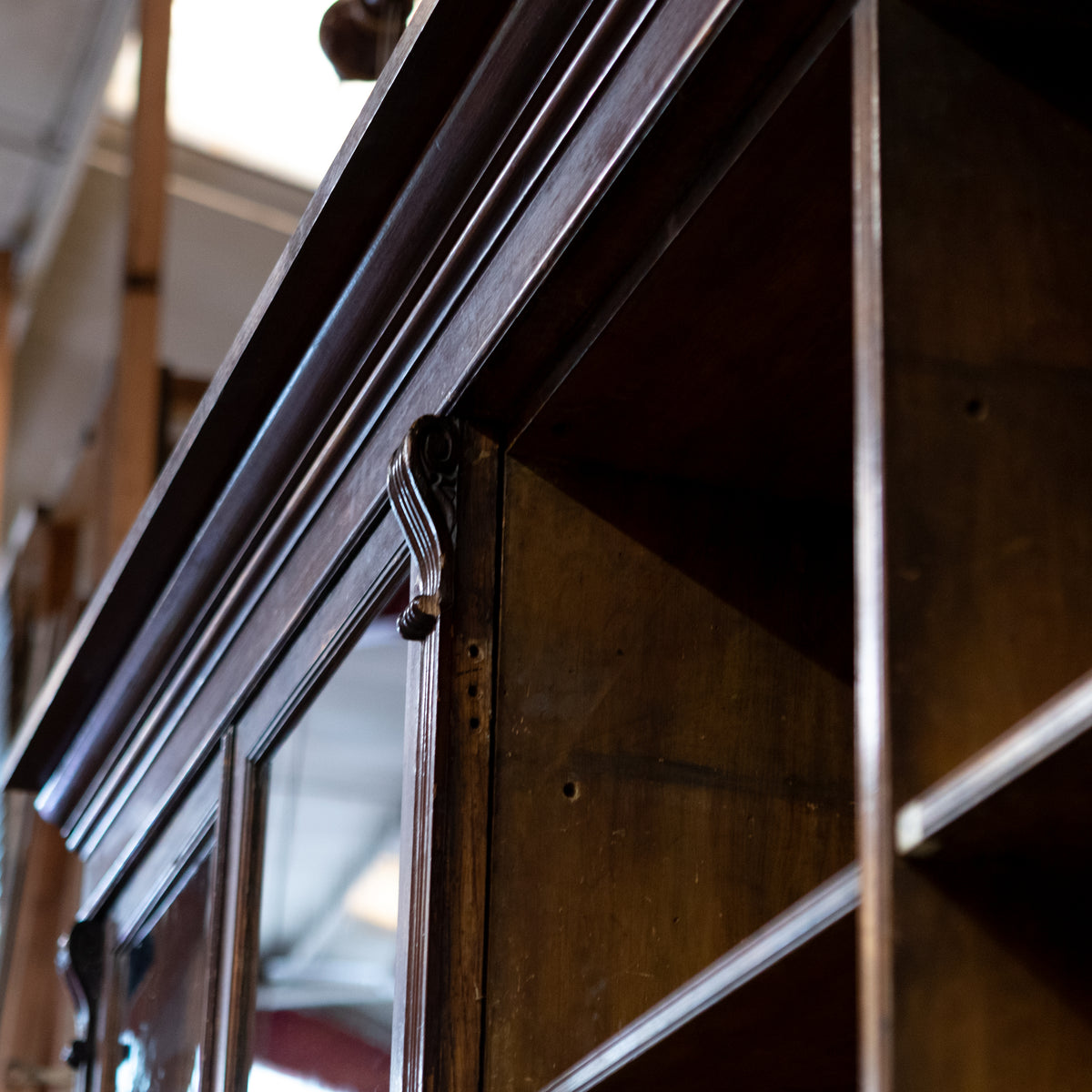 Monumental Victorian Glazed Oak Library Bookcase