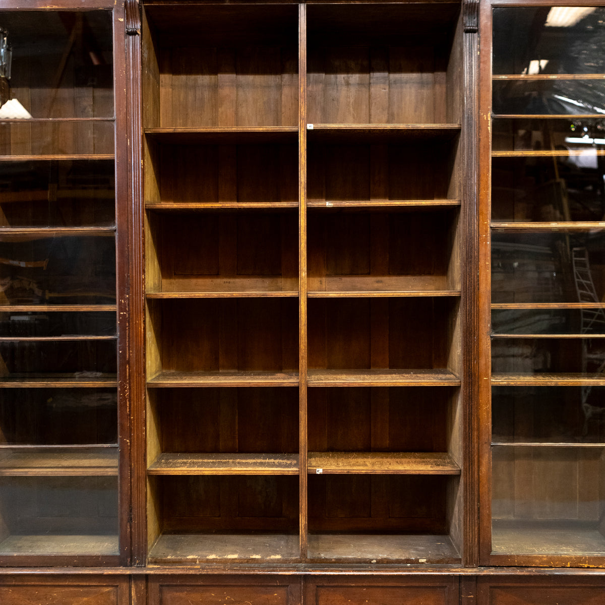 Monumental Victorian Glazed Oak Library Bookcase