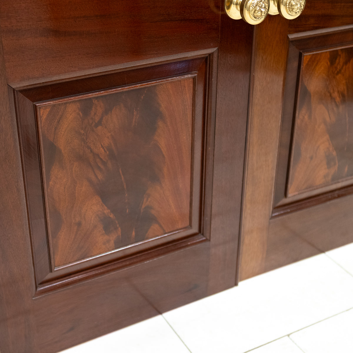 Reclaimed Large Flame Mahogany Double Doors