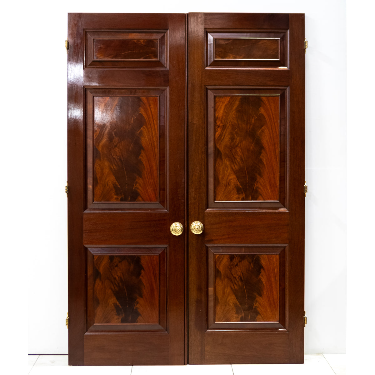 Reclaimed Large Flame Mahogany Double Doors