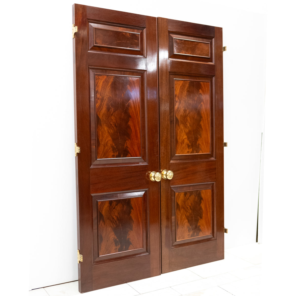 Reclaimed Large Flame Mahogany Double Doors