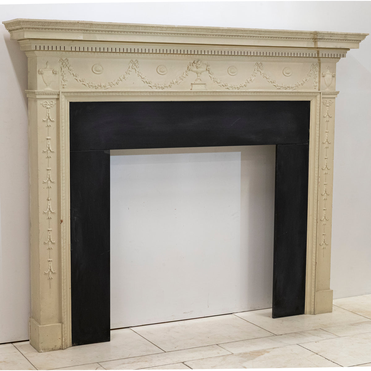 Reclaimed ornate Regency Style Wooden Surround with Slate Slips | The Architectural Forum