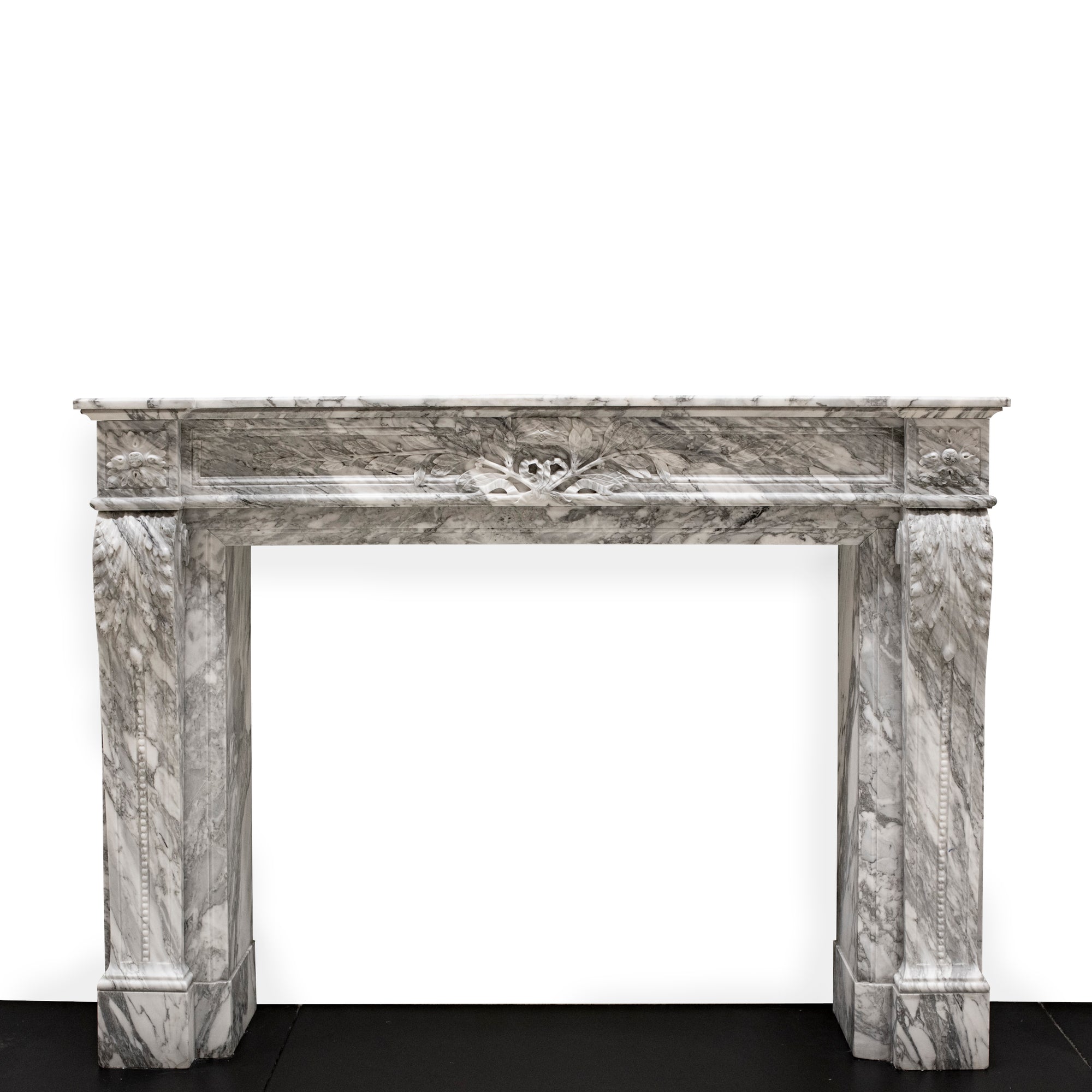 Antique Louis XVI Style Italian Marble Fireplace in Arabescato Marble | The Architectural Forum