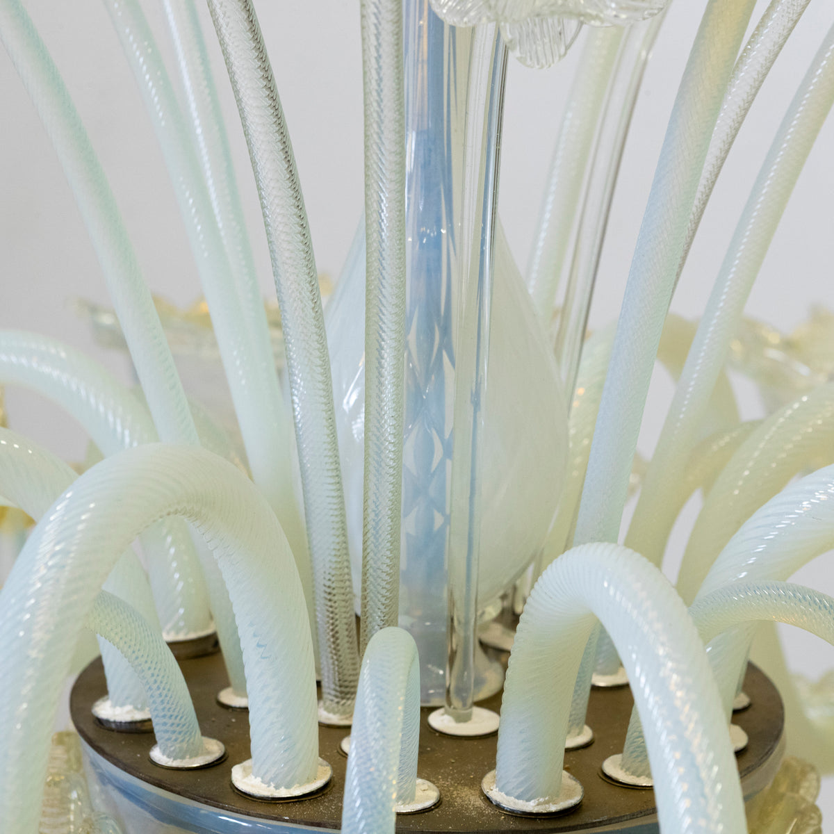 Large Murano Glass White & Gold Chandelier | Floral Venetian Light | The Architectural Forum