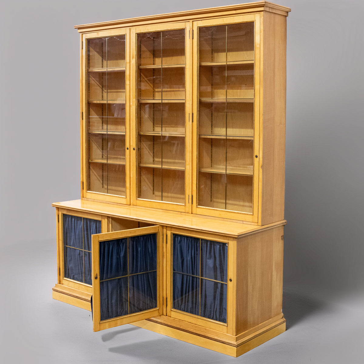 Reclaimed Solid Maple Georgian Style Bookcase | Glazed Cabinet