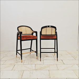 Reclaimed Pair of Mid Century Inspired Bar Stools | Edward Wormley | The Architectural Forum