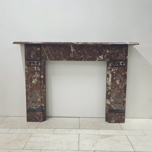 Large Antique Rouge Royal Marble Fireplace Surround | The Architectural Forum