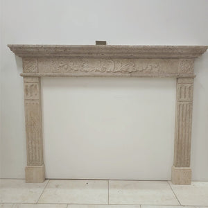 Reclaimed Large Rustic Travertine Fireplace Surround | The Architectural Forum