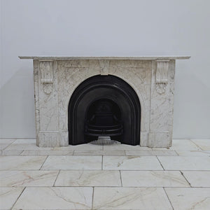 Large Antique Victorian Carrara Marble Arched Chimneypiece | The Architectural Forum