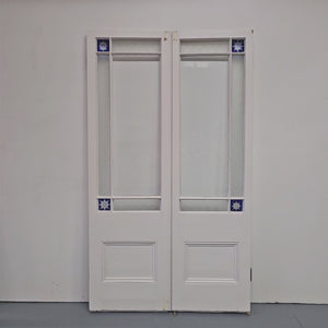 Antique Victorian Glazed Stained Glass Double Doors | The Architectural Forum