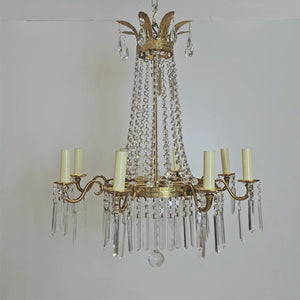 Vintage French 8 Arm Crystal Chandelier | The Architectural Forum