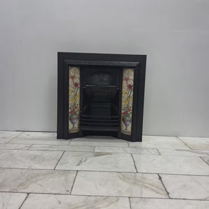 Victorian Cast Iron Tiled Fireplace Insert with Floral Panels | The Architectural Forum