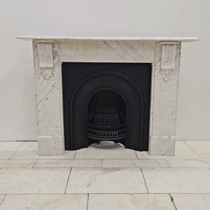 Antique Carrara Marble Fireplace Surround with Corbels | The Architectural Forum