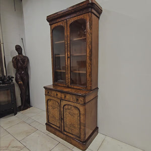 Antique Victorian Burr Walnut Dresser | Glazed Display Cabinet | The Architectural Forum