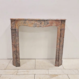 Antique French Style Pompadour Rouge Breche Marble Fireplace | The Architectural Forum