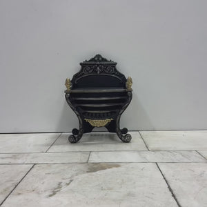 Reclaimed Cast Iron Fire Basket With Brass Finials | The Architectural Forum