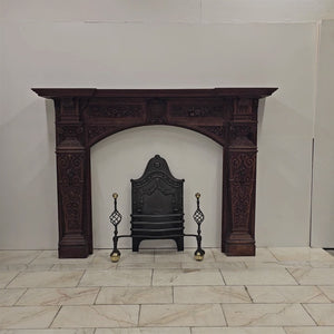 Monumental Antique Arts & Crafts Carved Oak Fireplace Surround | The Architectural Forum