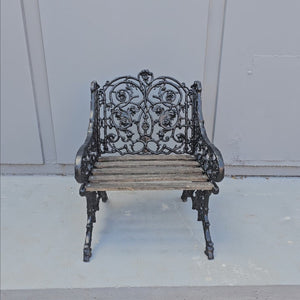 Reclaimed Coalbrookdale Style Garden Throne Chair with Arms | The Architectural Forum