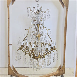 Monumental 16 Arm French Louis XV Style Gilt Brass & Crystal Chandelier | The Architectural Forum