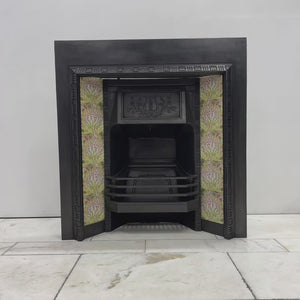 Antique Victorian Cast Iron Floral Tiled Fireplace Insert | The Architectural Forum