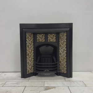 Antique Victorian Cast Iron Floral Tiled Fireplace Insert | The Architectural Forum