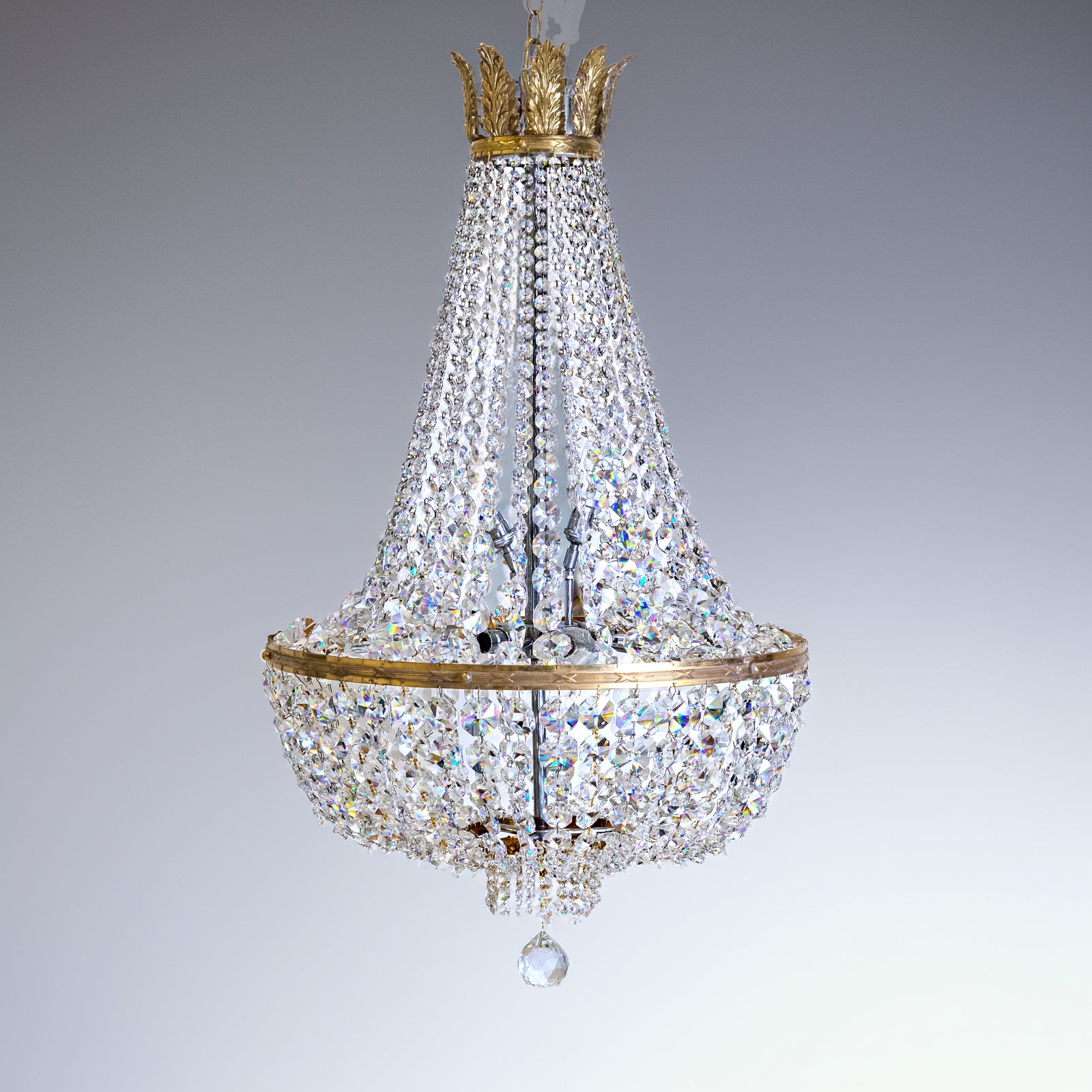 Empire Style Crystal Chandelier with Brass Details | The Architectural Forum
