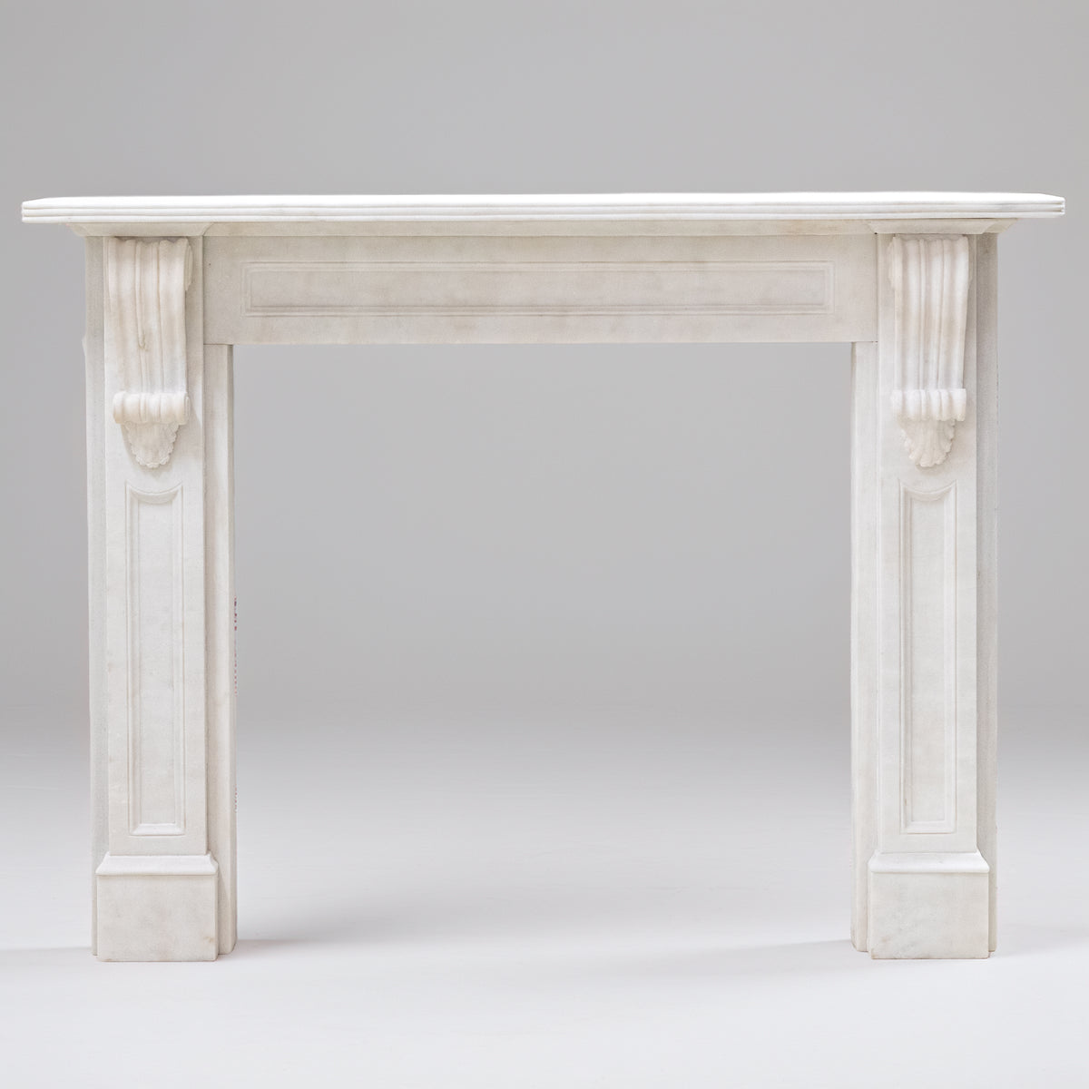 Reclaimed Statuary Marble Victorian Style Chimneypiece with Corbels
