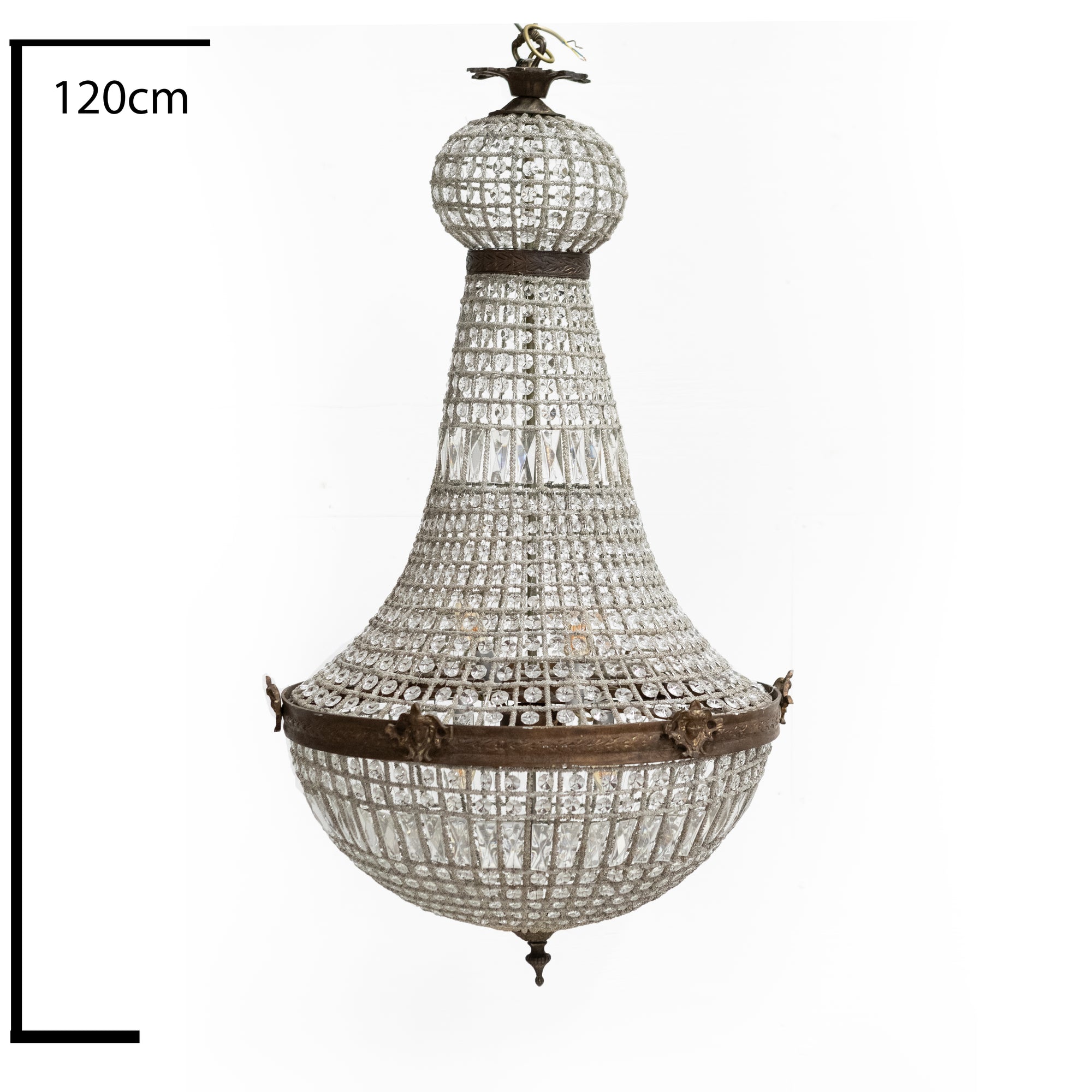 Large Empire Style Crystal Chandeliers 120cm Drop | 4 Available | The Architectural Forum