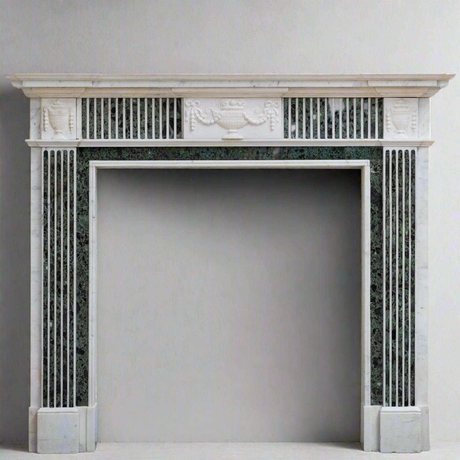 Reclaimed Georgian Style Statuary & Verde Marble Surround (Pair Available) | The Architectural Forum