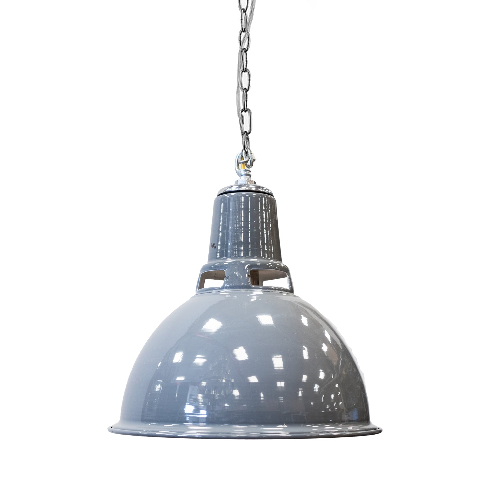 Reclaimed Large Vintage Grey Enamel Pendant Lights | 24 Available | The Architectural Forum