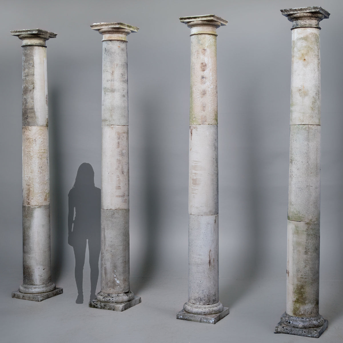 Set of 10 Early 20th Century Portland Stone Columns 3.2m